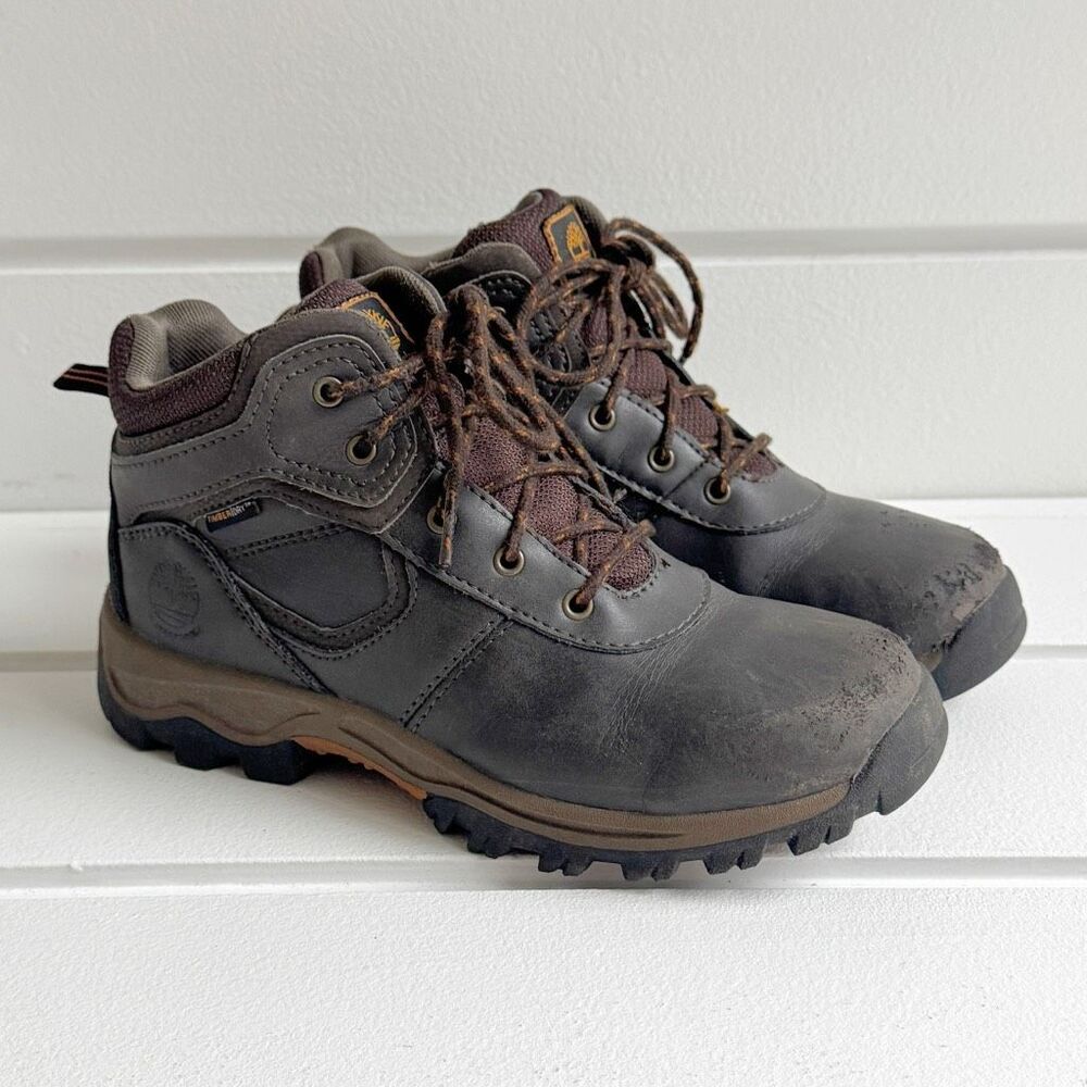 Timberland Unisex-Child Mt. Maddsen Waterproof Mid Leather Hiking Boot Size 4